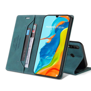 Magnetic Leather Wallet Flip Case For Huawei P Series With Card Slots