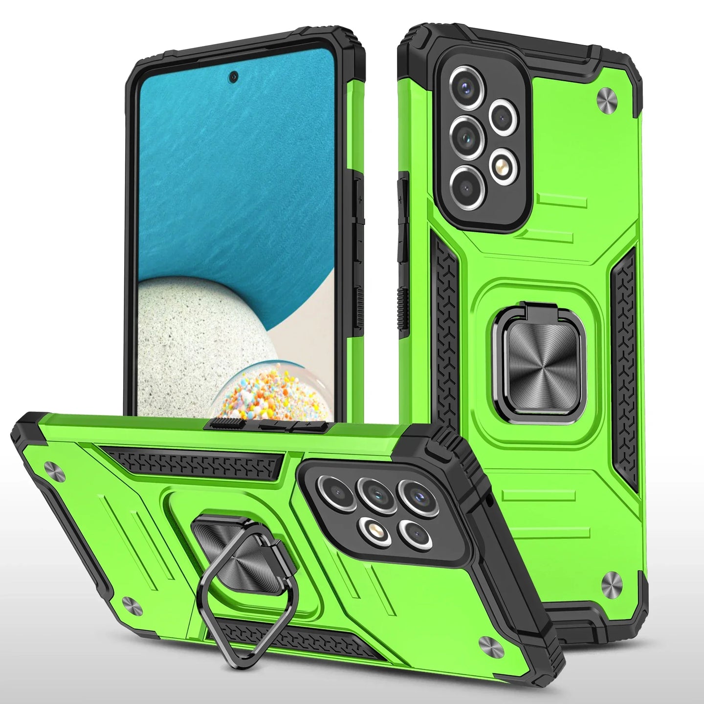 Shock Proof Anti-Knock Armor Case for Samsung Galaxy With Kickstand Ring