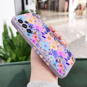 Floral Liquid Silicone Flower Case For Samsung Galaxy A Series