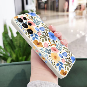 Liquid Silicone Floral Flower Pattern Case For Samsung Galaxy