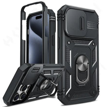 טען תמונה למציג הגלריה, Military Grade Armor Protection Case For iPhone With Camera Slide Cover And Kickstand