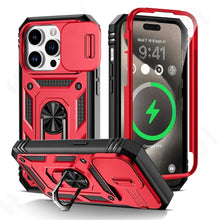 Load image into Gallery viewer, Military Grade Armor Protection Case For iPhone With Camera Slide Cover And Kickstand