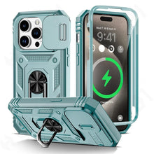 טען תמונה למציג הגלריה, Military Grade Armor Protection Case For iPhone With Camera Slide Cover And Kickstand