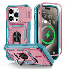 טען תמונה למציג הגלריה, Military Grade Armor Protection Case For iPhone With Camera Slide Cover And Kickstand