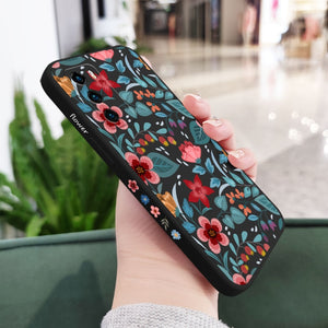 Liquid Silicone Floral Phone Case For Huawei