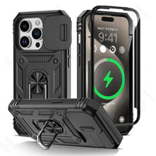 Load image into Gallery viewer, Military Grade Armor Protection Case For iPhone With Camera Slide Cover And Kickstand