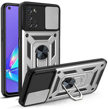 Load image into Gallery viewer, Shockproof Armor Magnetic Case For OPPO Phone With Ring Holder Kickstand And Sliding Camera Protection Cover